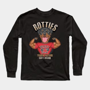 Fun Cute Rottie Rottweiler dog Mom Dad Gift Long Sleeve T-Shirt